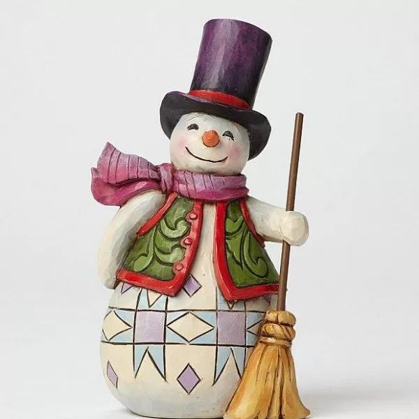 Enesco Pint Sized Snowman With Broom Best Sale