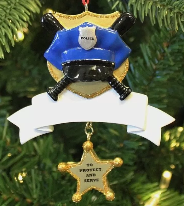 Kurt S Adler Police Officer Ornament For Personalization Best