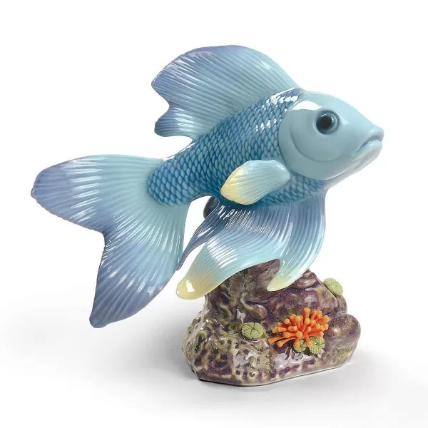 Lladro Pond Dreamer (Blue), Fish Cheap