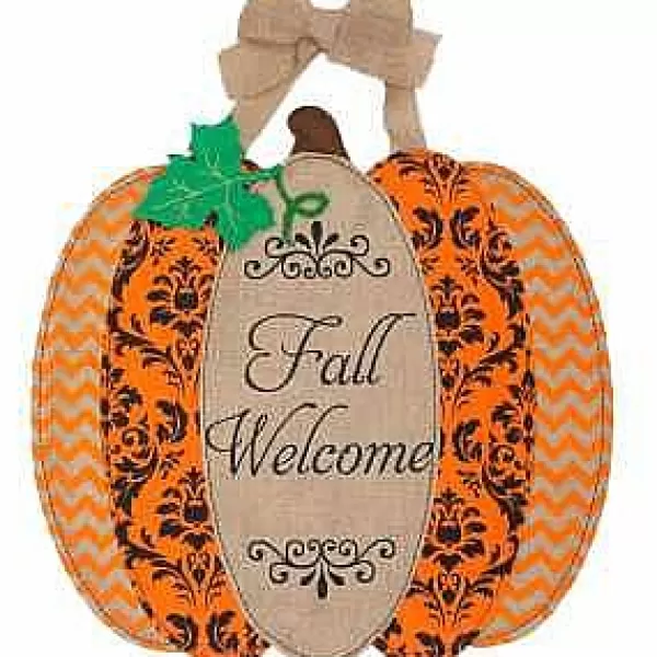 Custom DeCor Pumpkin Welcome Hang Around Flash Sale