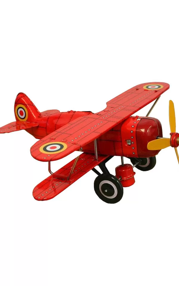 Alexander Taron Red Bi-Plane "Curtis", Collectible Tin Toy, Ms454R Best Sale