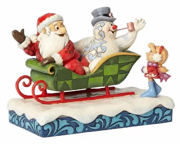 Enesco Santa Frosty The Snowman And Karen Sleigh New