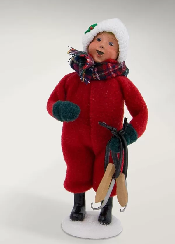 Byers Choice Snow Day Kid With Skates, , 1949B Flash Sale