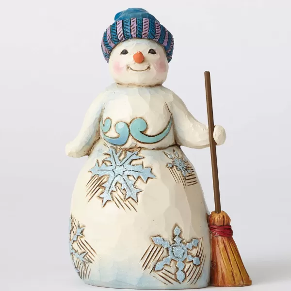 Enesco Wonderland Pint Snowman /Broom Flash Sale